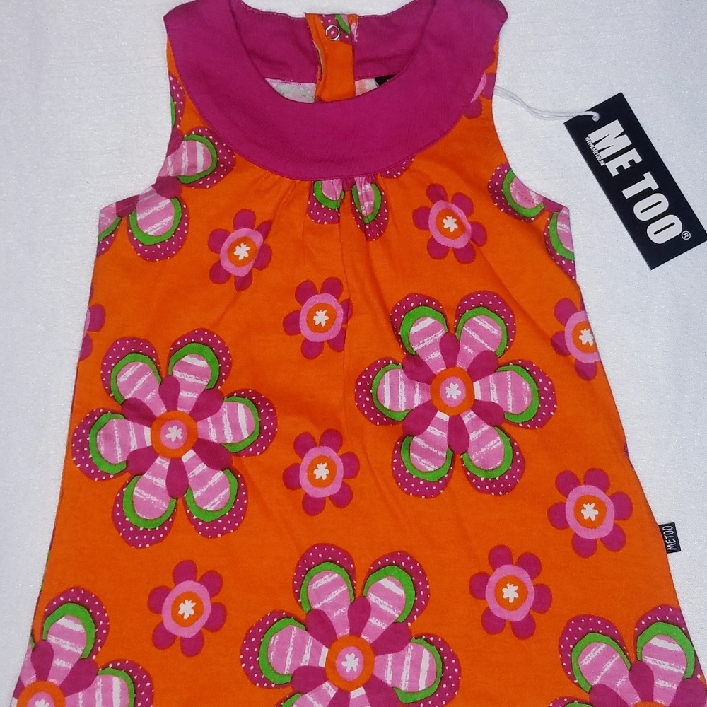 Me Too orange Floral Dress 12 months